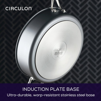 Circulon A1 Series 5-Quart Nonstick Induction Saut Pan with Tempered Glass Lid, Graphite