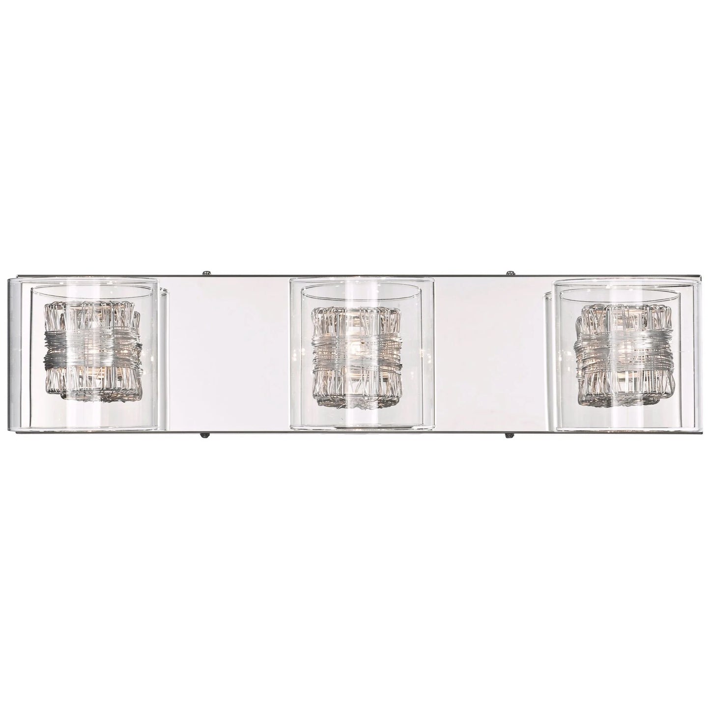 Possini Euro Design 3-Light Chrome Dimmable Vanity Light with Clear Glass Shades