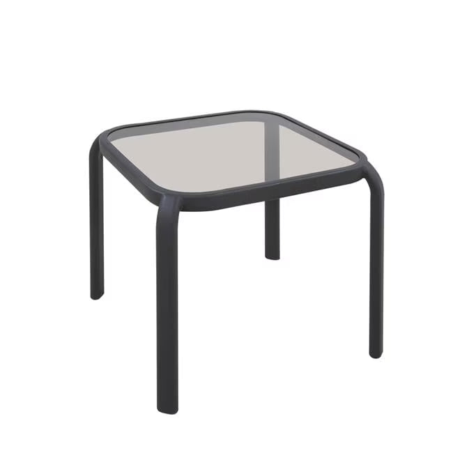 Living Accents 8048142 16 in. Roscoe Square Black Glass Side Table, Pack of 6