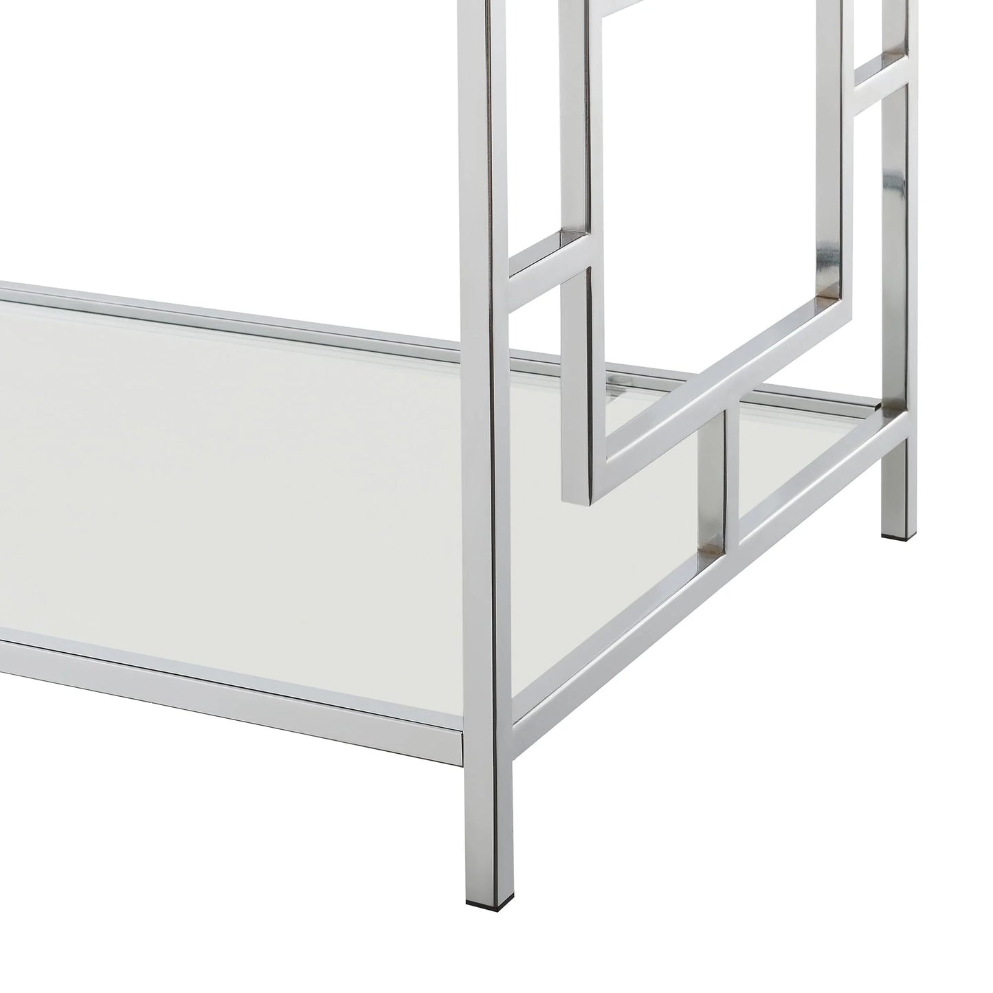 Convenience Concepts Town Square Coffee Table, Clear Glass/Chrome Frame