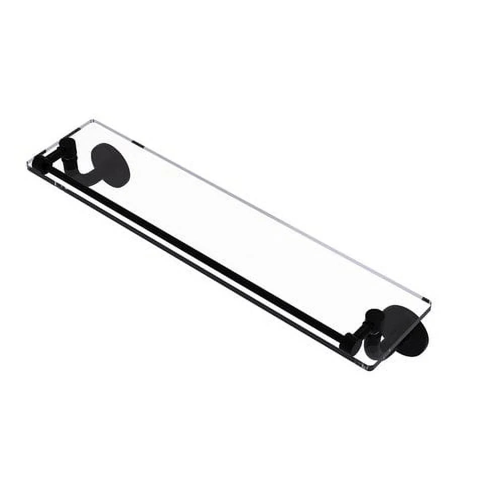 Remi Collection 22 Inch Glass Vanity Shelf with Gallery Rail