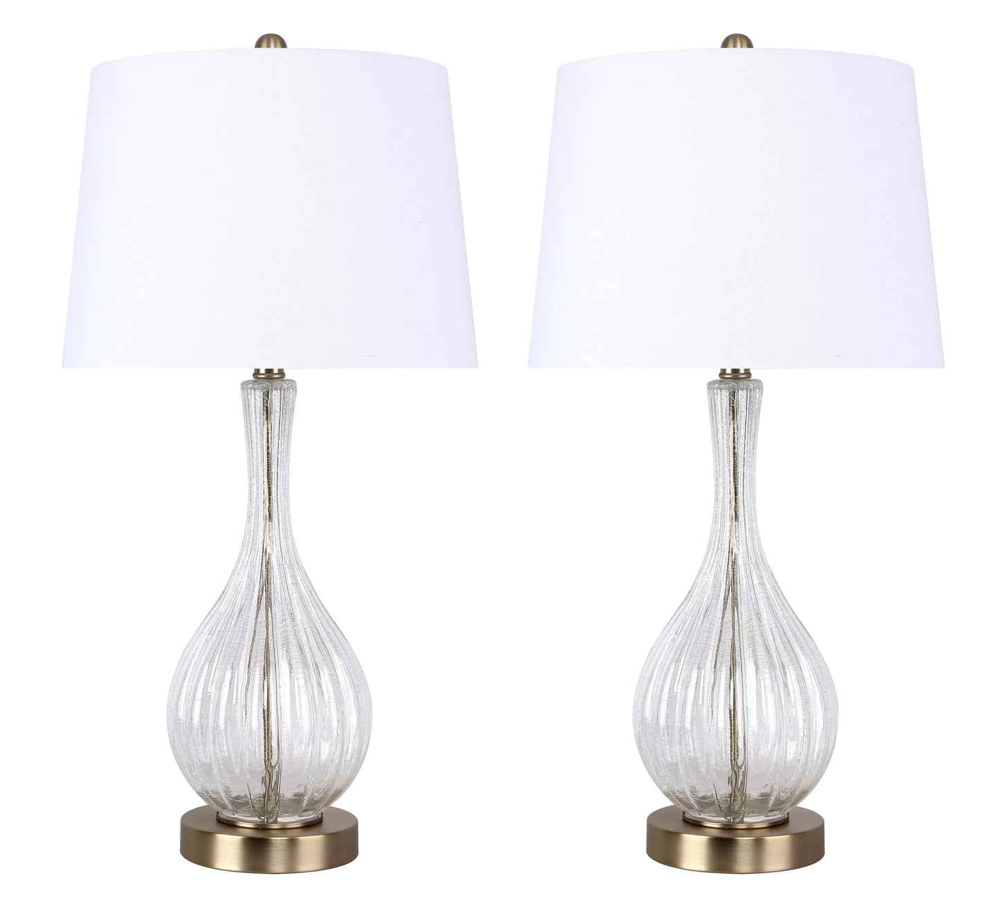 LumiSource Clear Jenny 27" Glass Table Lamp - Set of 2