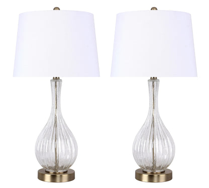 LumiSource Clear Jenny 27" Glass Table Lamp - Set of 2