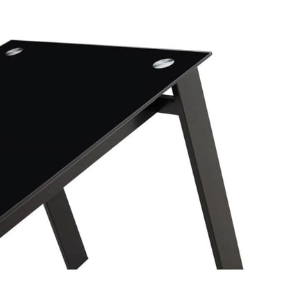Tansole Dining Table Set 4-Person Dining Set: Glass Table & Metal Chairs