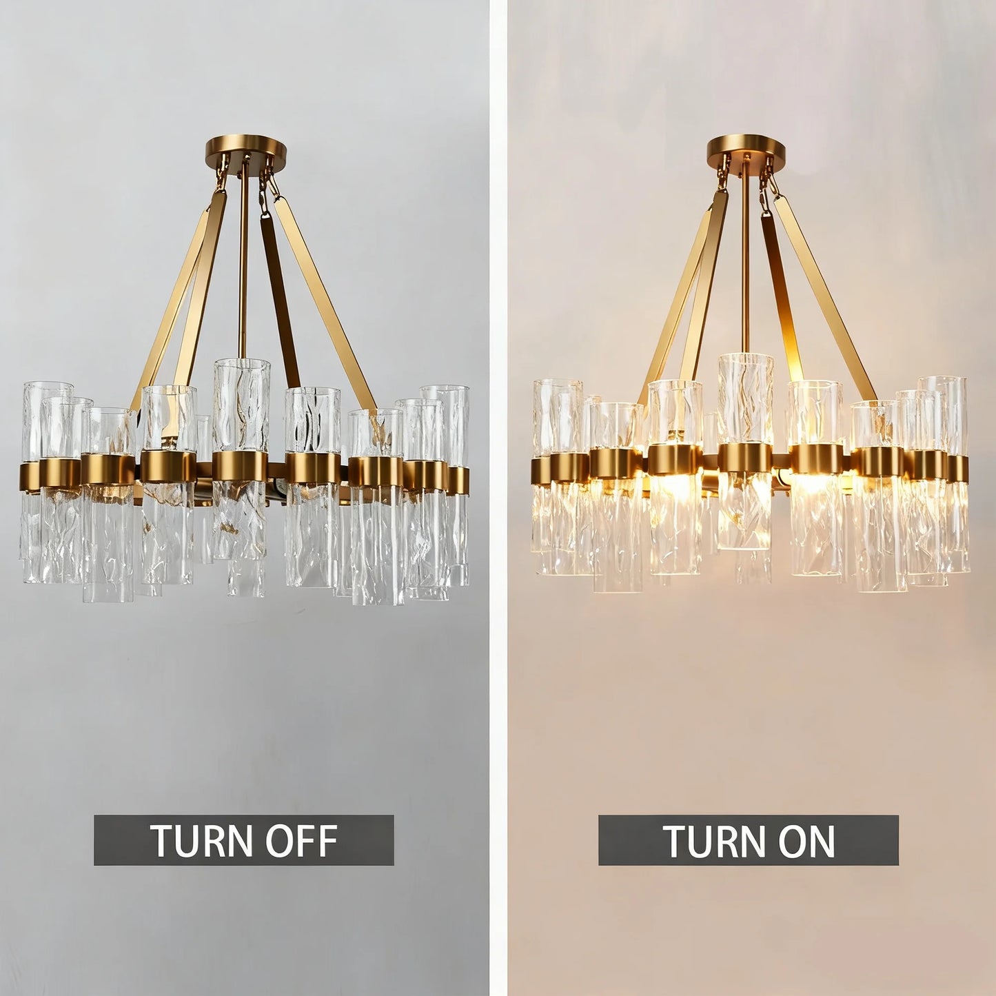 Industrial Style Recycled Tube Glass Chandelier , Dinning Room Chandelier , Living Room Chandlier