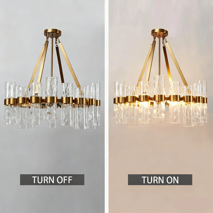 Industrial Style Recycled Tube Glass Chandelier , Dinning Room Chandelier , Living Room Chandlier
