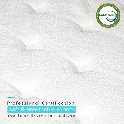 Size Mattress, Serweet 12 Inch Gel Memory Foam Hybrid Mattress in a Box, Fiberglass Free, Breathable Bed Mattress for Cooler Sleep Supportive & Pressure Relief, Medium Firm Feel