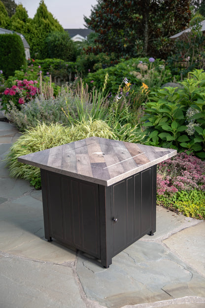 Endless Summer Harper LP Gas Outdoor Fire Pit Table with Fire Glass and Cover - GAD15299ES