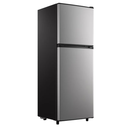 2 Door Mini Fridge with Freezer,4.5 Cu.ft.,5 Adjustable Thermostat & 4 Removable Glass Shelves