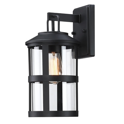 Dark Bronze Outdoor Light Fixture Wall Mount for Porch, House, Doorway, Hallway, Exterior with Seeded Glass Shade