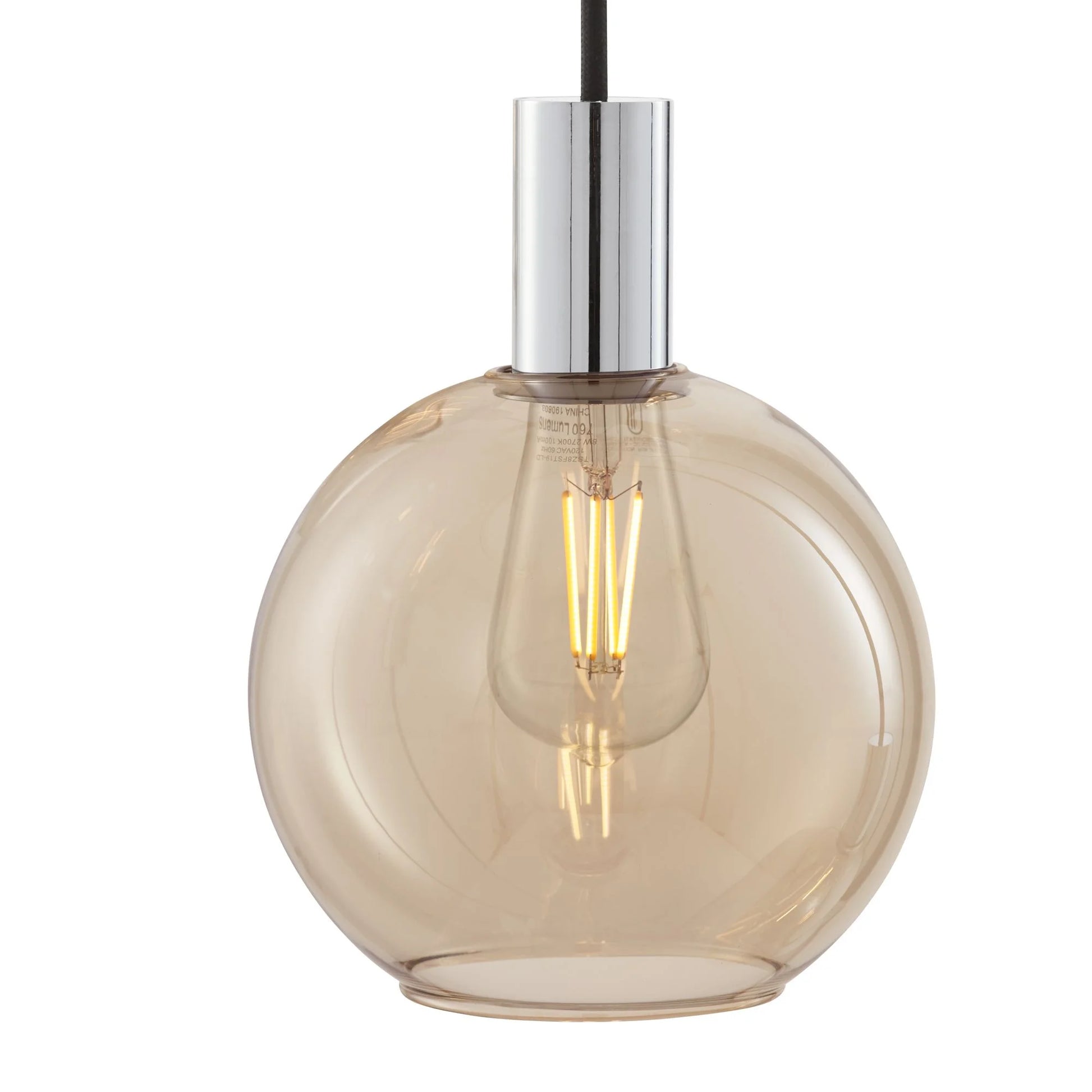 Possini Euro Design Myriad 23 3/4" Modern Pendant Chandelier Ceiling Light Fixture Dining Room Over Table 6-Light Chrome Finish Cognac Glass