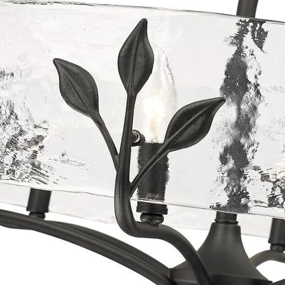 Calla 6-Light Chandelier in Natural Black with Hammered Water Glass