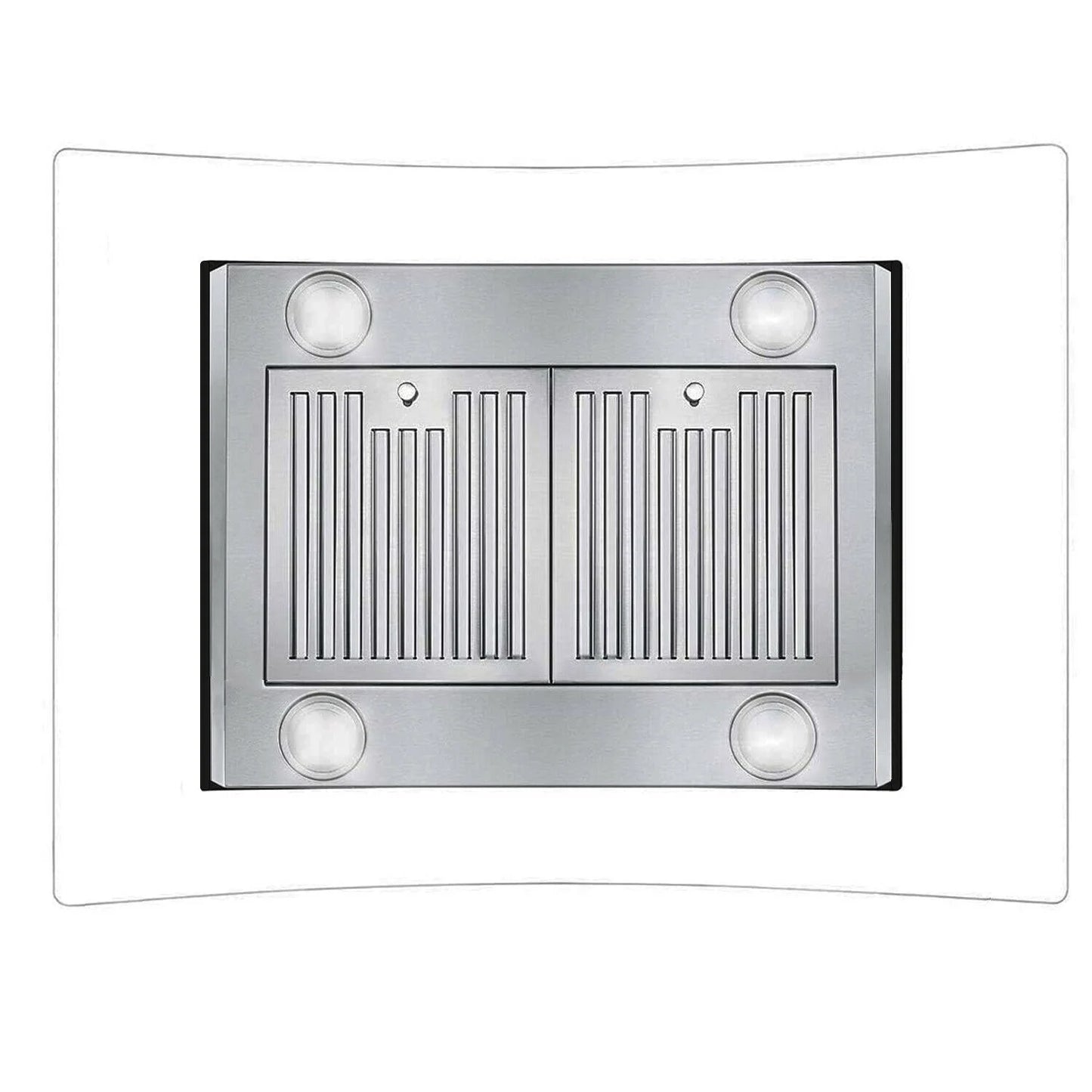 Tieasy 36 inch Island Mount Range Hood 900 CFM with Glass LCD Touch Control 4 LED Lamps
