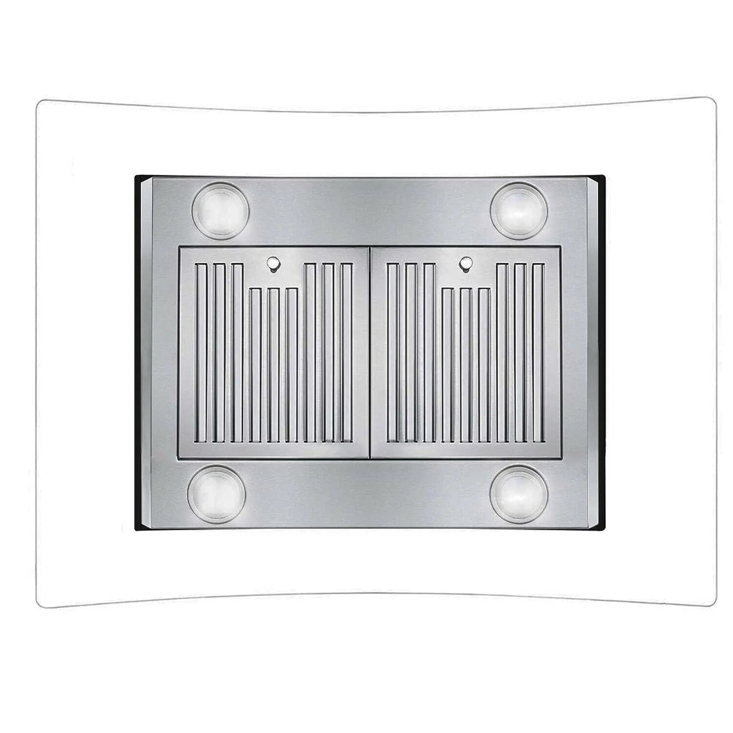 Tieasy 36 inch Island Mount Range Hood 900 CFM with Glass LCD Touch Control 4 LED Lamps