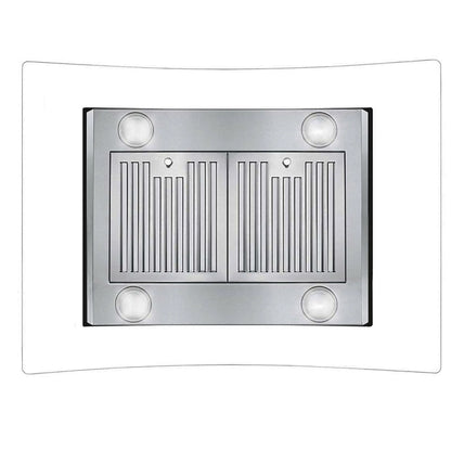 Tieasy 36 inch Island Mount Range Hood 900 CFM with Glass LCD Touch Control 4 LED Lamps