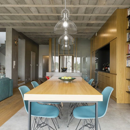 Hines 1 Light Pendant in Chrome with Seeded Glass