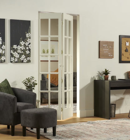 AWC Traditional Divided Glass Bifold Door fits 24"w x 80"h Unfinished Pine