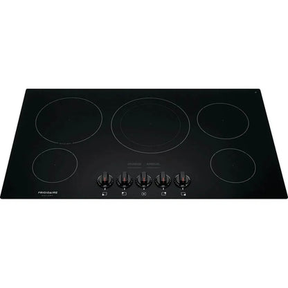 Frigidaire FGEC3648UB 36 Gallery Series Electric Cooktop, 5 Elements Ceramic Glass Cooktop Hot Surface Indicator, in Black