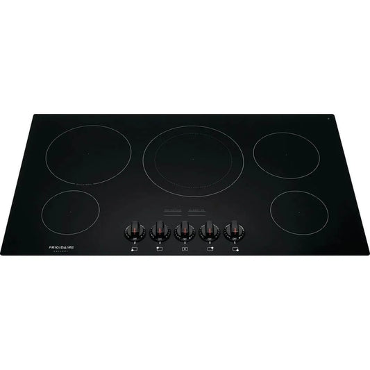 Frigidaire FGEC3648UB 36 Gallery Series Electric Cooktop, 5 Elements Ceramic Glass Cooktop Hot Surface Indicator, in Black