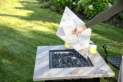 Endless Summer Harper LP Gas Outdoor Fire Pit Table with Fire Glass and Cover - GAD15299ES