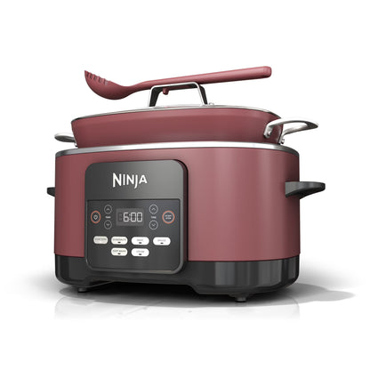 Ninja Foodi Possible Cooker, 8.5 Quart, 6-in-1 Multi-Cooker, Slow Cooker, Steamer, Glass Lid Integrated Cooking Utensil, Nonstick, Oven Safe Pot to 500° F, Cherry Tarte, MC1000WM