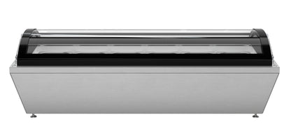45 in. Countertop Ice Cream Display Freezer with Curved Glass Top and 6 Pans