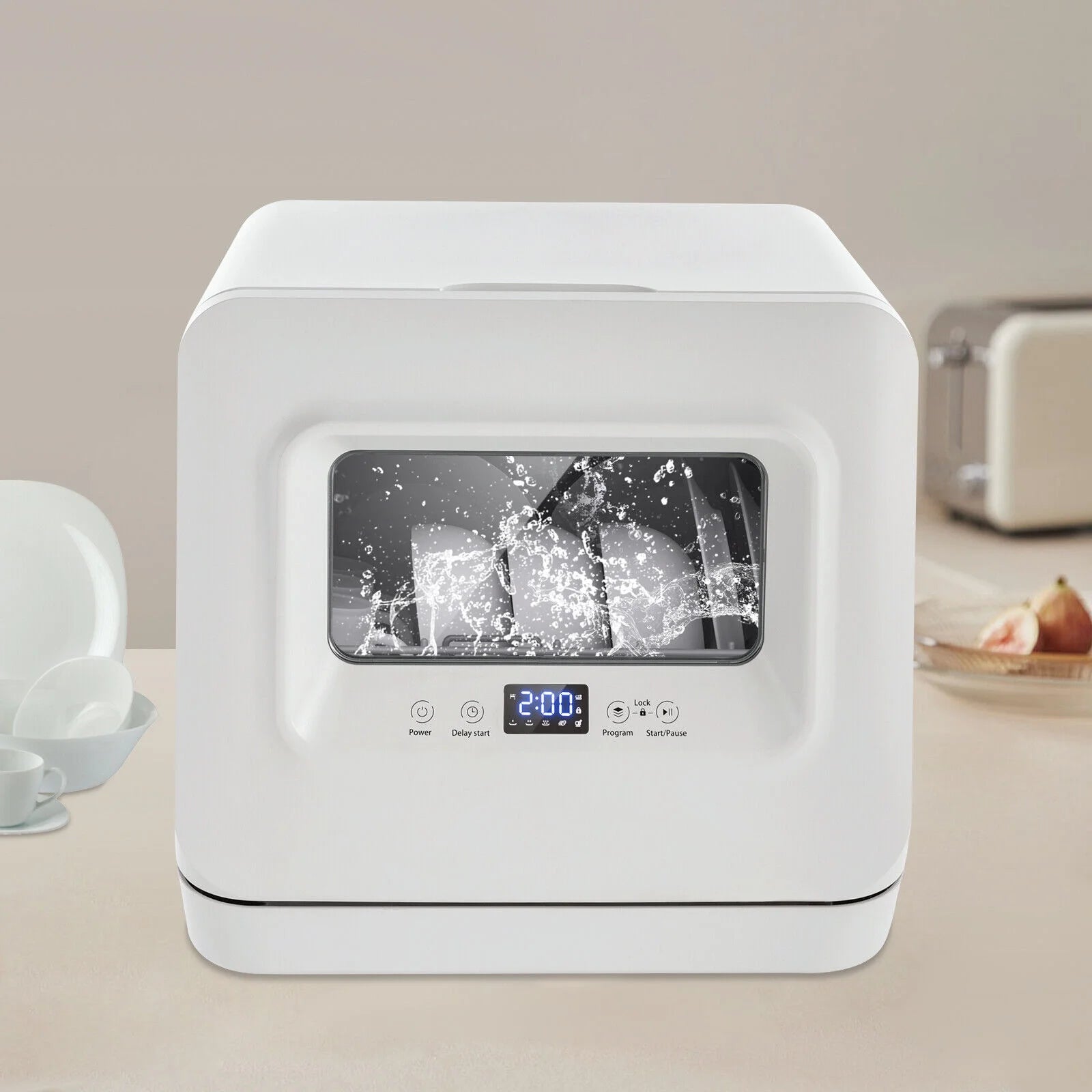 785W 3-in-1 Function Portable Compact Countertop Mini Dishwasher with Water Tank Leak-Proof Air Dry for Cleaning Saucers, Cups, Serving Platters, Glasses