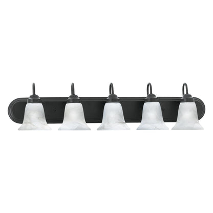 Elk Home Homestead 5-Light Painted Bronze Vanity Light with Alabaster Glass