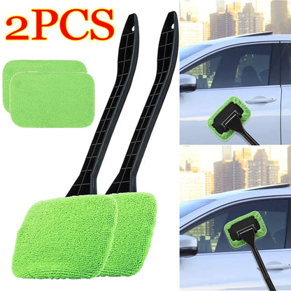 Windshield Cleaner, Microfiber Car Window Cleaner Microfiber Pads Inside Glass Wiper Kit