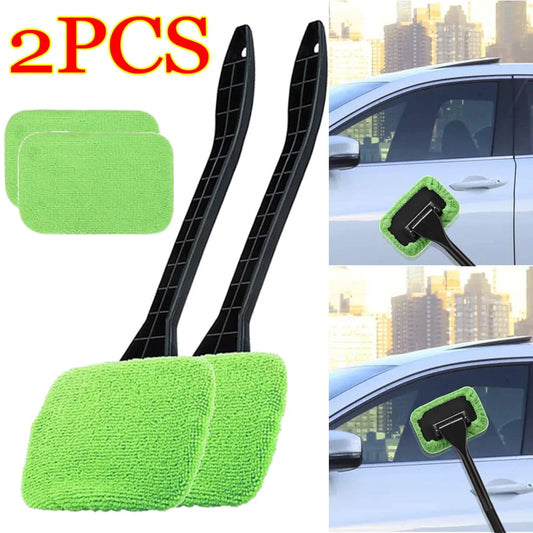 Windshield Cleaner, Microfiber Car Window Cleaner Microfiber Pads Inside Glass Wiper Kit