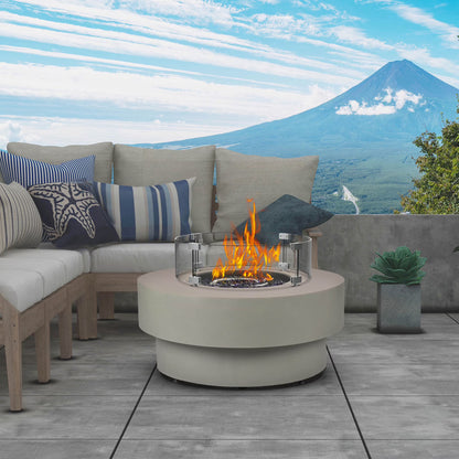 BAIDE HOME 32.5" Square Steel Low Profile Gas Fire Pit Table, 50,000 BTU Outdoor Propane Fire Pit with Lid, Glass Rocks, Cover, Pre-attached 10ft Propane Hose