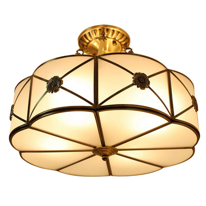 Miumaeov Vintage Ceiling Light Flush Mount Chandelier Stained Glass Pendant Lamp Fixture 110-220V