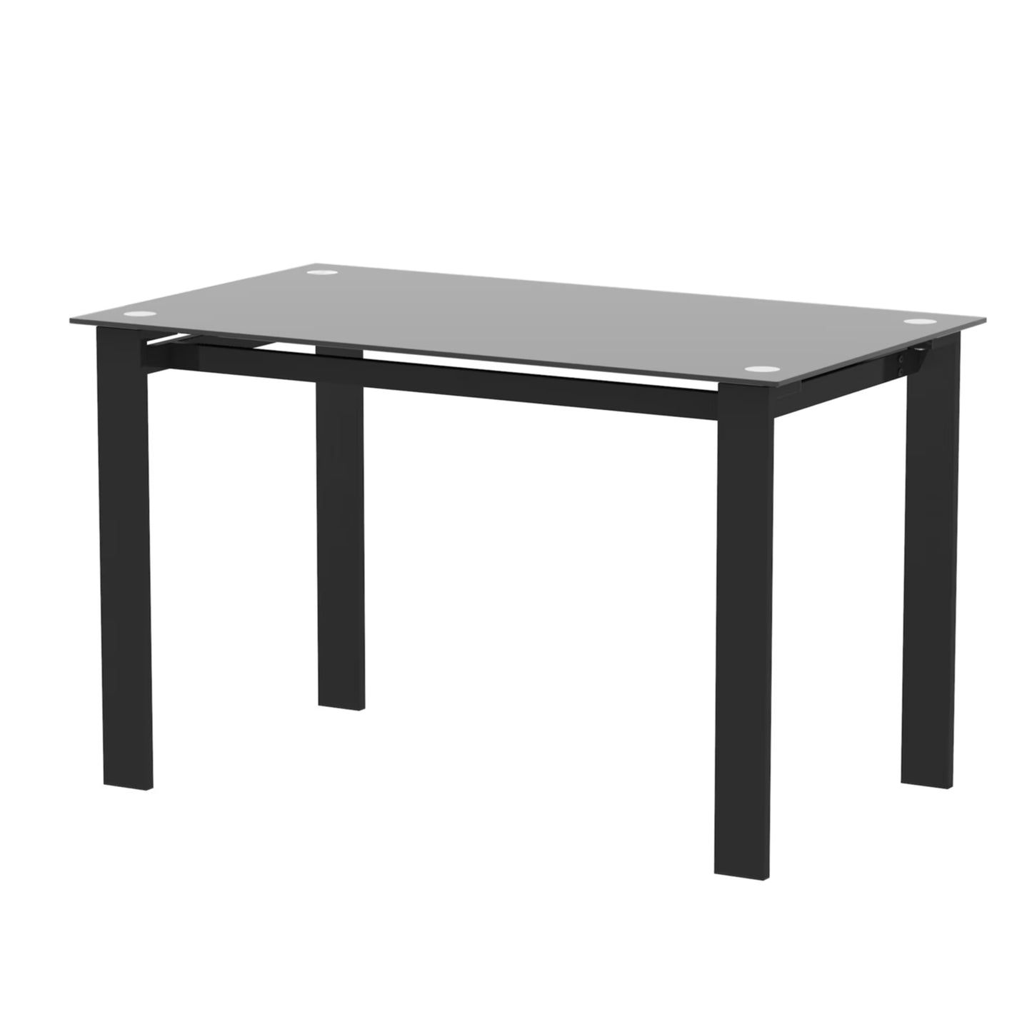 Knubmt Rectangle Tempered Glass Tabletop Dining Table for Home, Dinning Room, Black
