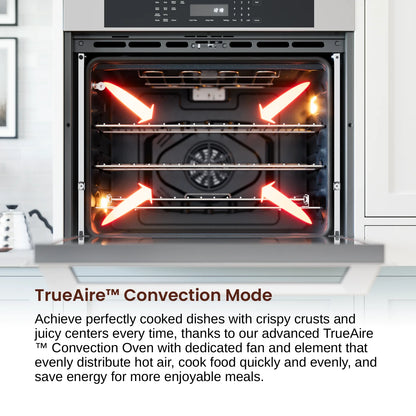 Rangaire RWOS301GS 30" Glass Touch Single Wall Oven - Stainless Steel, Electric Oven, True Convection, Self Cleaning, Easy Reach Racks
