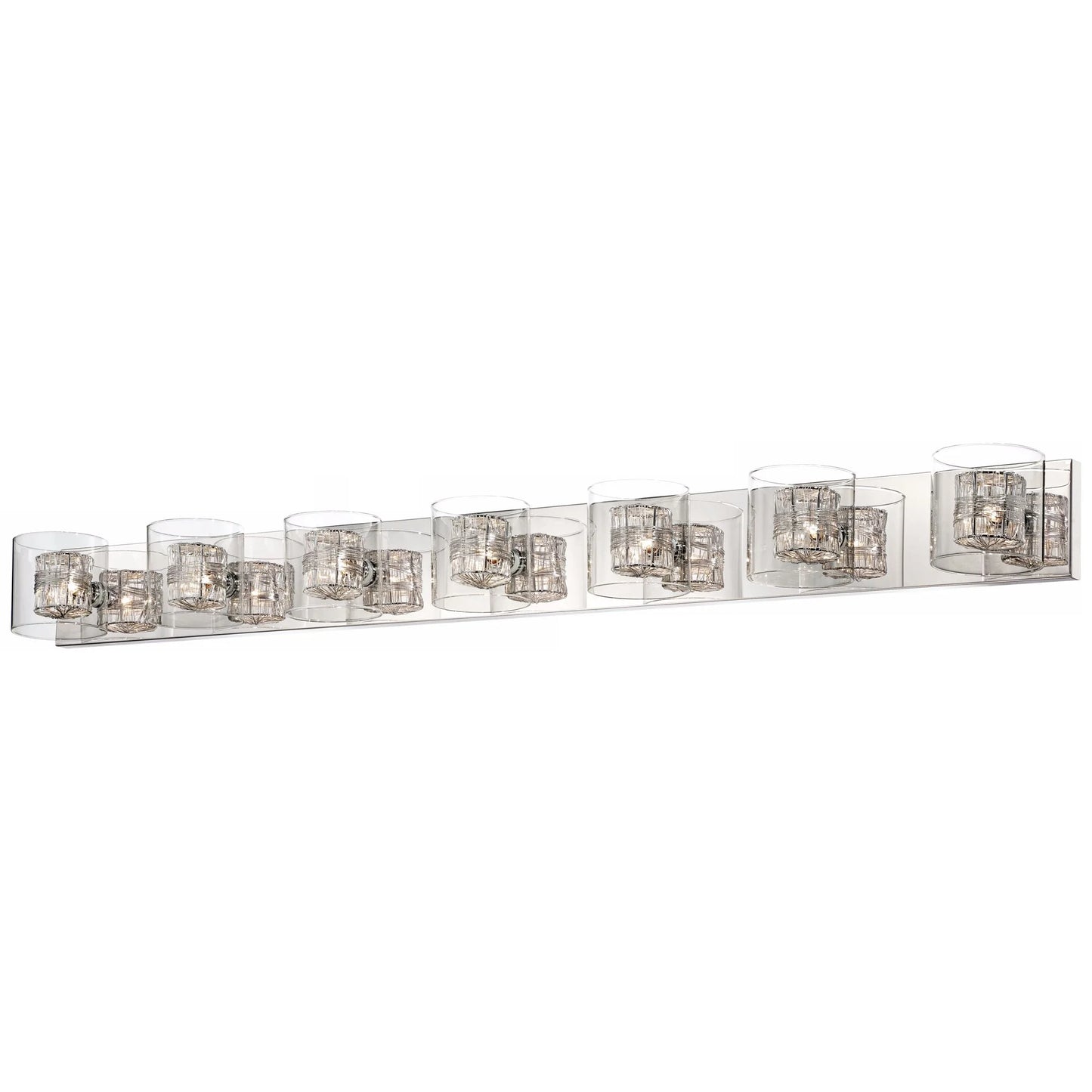 Possini Euro Design 3-Light Chrome Dimmable Vanity Light with Clear Glass Shades