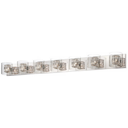 Possini Euro Design 3-Light Chrome Dimmable Vanity Light with Clear Glass Shades