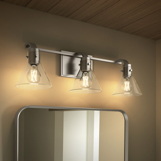 Kohler Orime Three-light Flared Glass Shade Wall Sconce