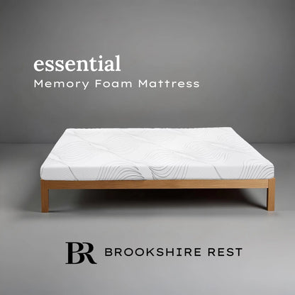 essential 6 Twin Size Firm Gel Memory Foam Mattress, Fiberglass Free, 6 Inch Thick, by Brookshire Rest
