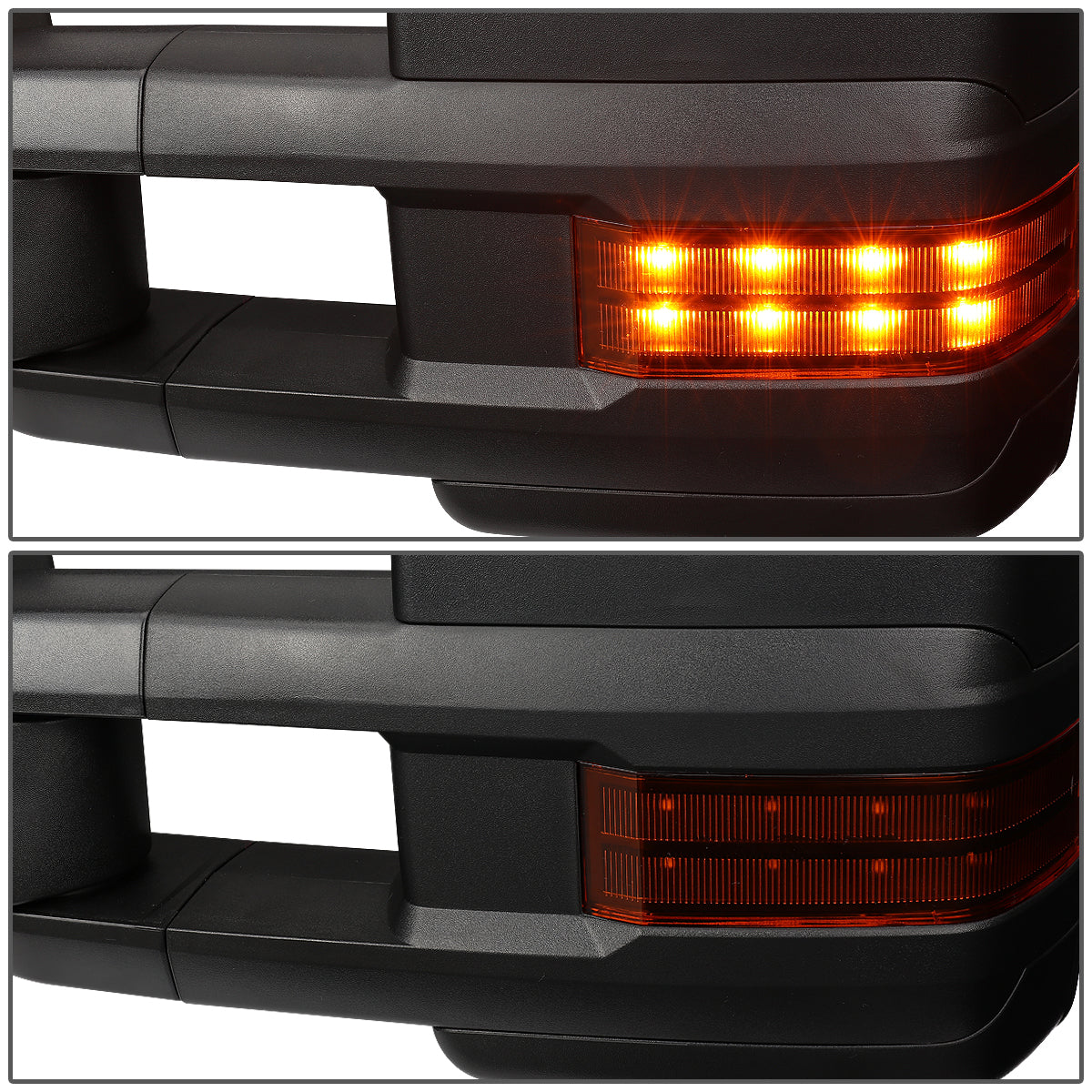 DNA Motoring TWM-016-T888-BK-AM For 2014 to 2017 Silverado/Sierra K2XX Pair of Black Powered + Heated Signal Glass + Manual Extenable Side Towing Mirrors 16