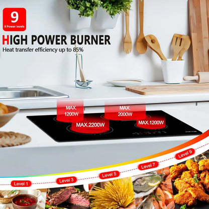 Gasland Chef 30" Built-in Electric Cooktop, 4 Burners Ceramic Glass Electric Cooktop