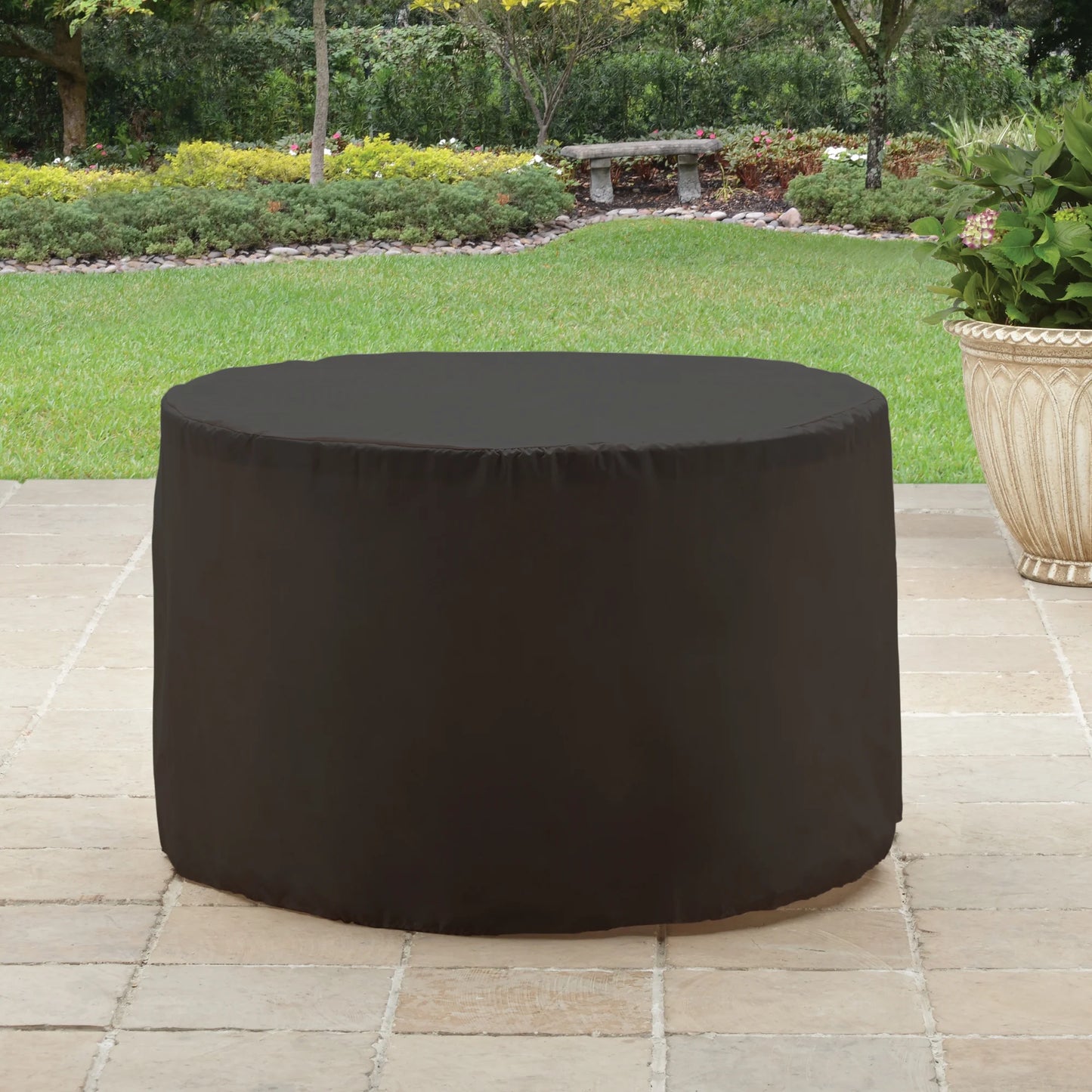Better Homes & Gardens Colebrooke 37" Round 50,000 BTU Propane Gas Fire Pit Table with Glass Beads, Metal Lid and Protective Cover