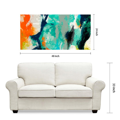 Empire Art Direct Tidal Abstract 2 Frameless Free Floating Tempered Glass Panel Graphic Wall Art, 24" x 48" x 0.2", Ready to Hang