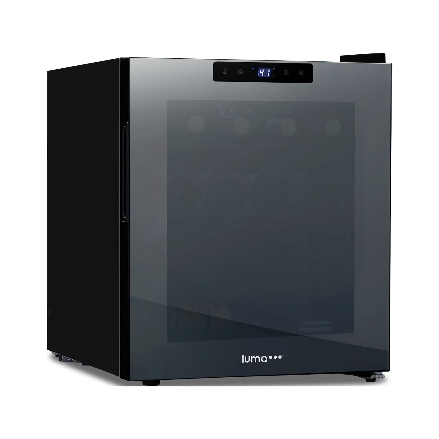 Luma Shadow Series Wine Cooler Refrigerator 16 Bottle, Freestanding Mirrored Wine Fridge with Double-Layer Tempered Glass Door & Compressor Cooling for Reds, Whites, and Sparkling Wine