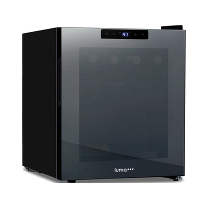 Luma Shadow Series Wine Cooler Refrigerator 16 Bottle, Freestanding Mirrored Wine Fridge with Double-Layer Tempered Glass Door & Compressor Cooling for Reds, Whites, and Sparkling Wine