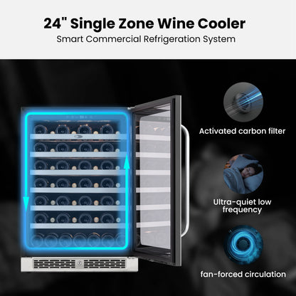 Whynter 24 inch Wine Cooler Refrigerator, 54 Bottle Wine Fridge with Stainless Steel Glass Door