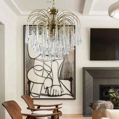 Arturesthome Italian Retro Water Drop French Snot Lamp Light Luxury Glass Chandelier