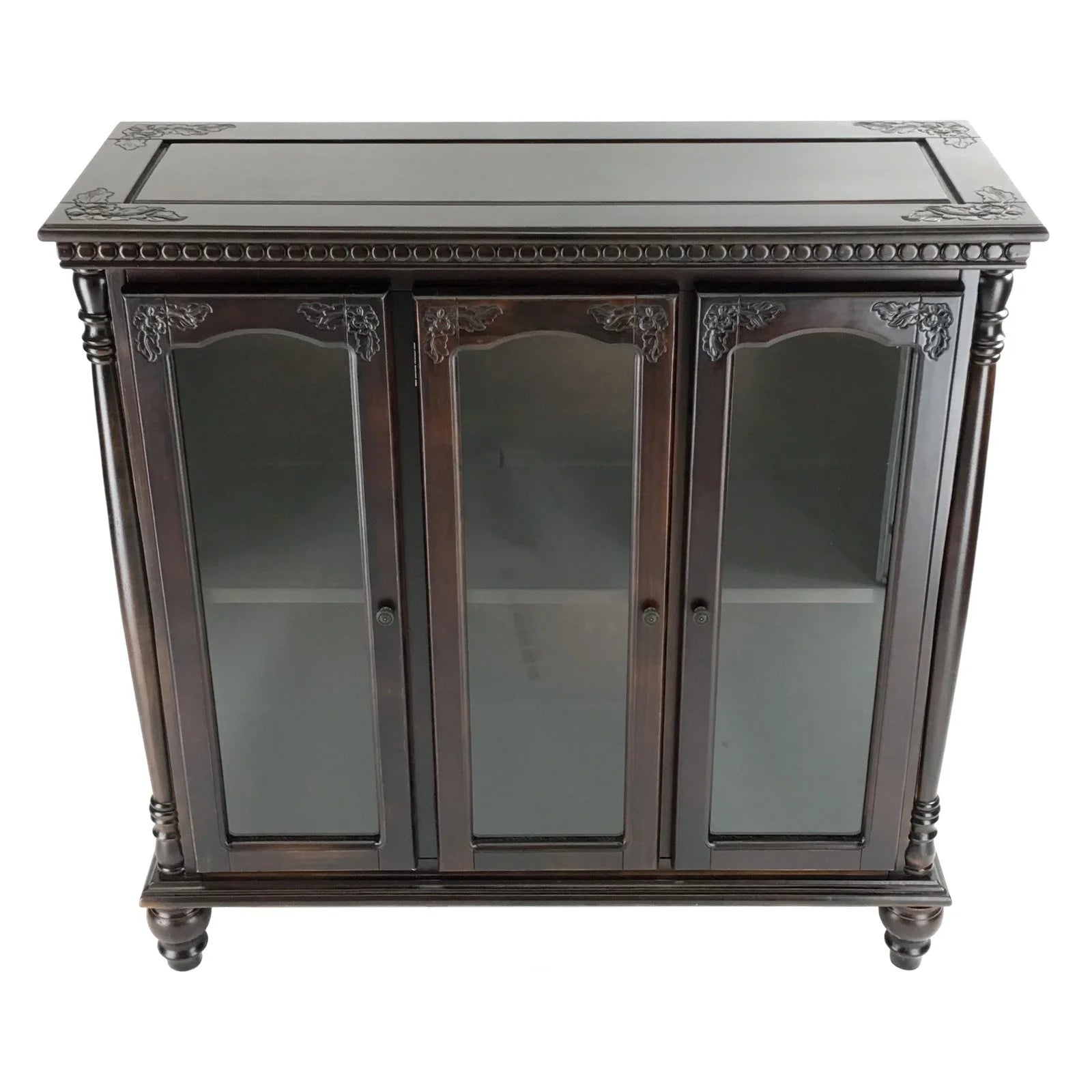 Wayborn Home Furnishings JC010W 39.5 x 39 x 14 in. Glass Door Cabinet - White