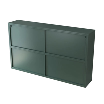 Dasun 47.25" Four-door Glass Wall Cabinet Storage, Wall-mounted, Suitable for Kitchen, Living Room, Bathroom(Black)