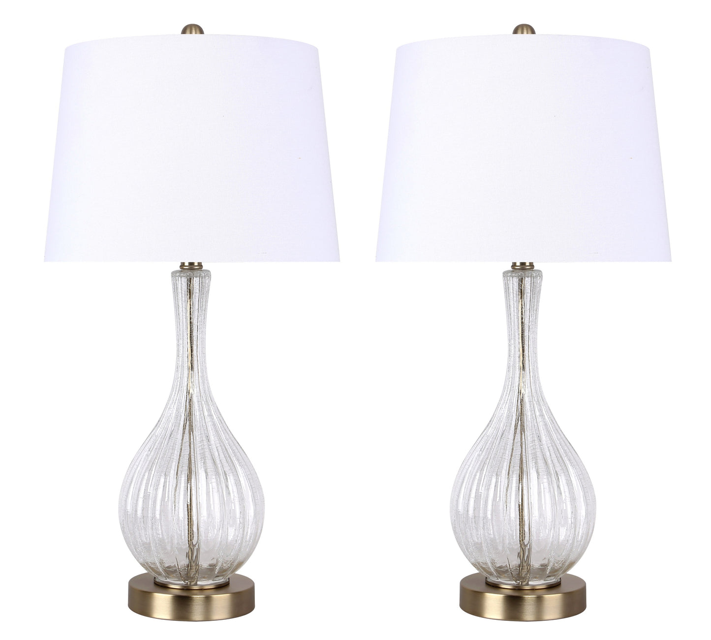 LumiSource Clear Jenny 27" Glass Table Lamp - Set of 2