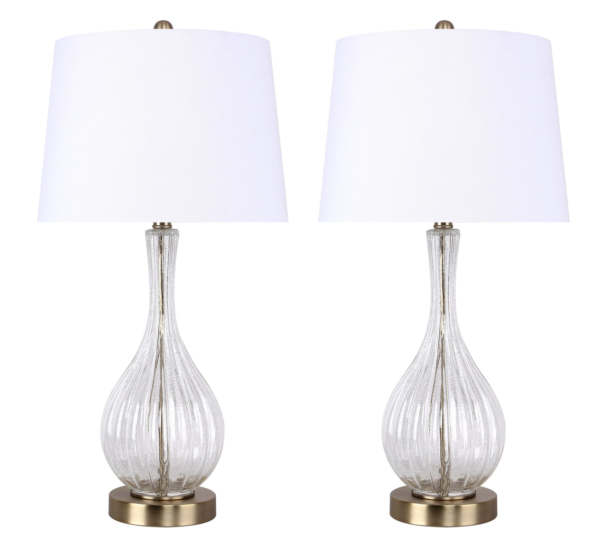 LumiSource Clear Jenny 27" Glass Table Lamp - Set of 2